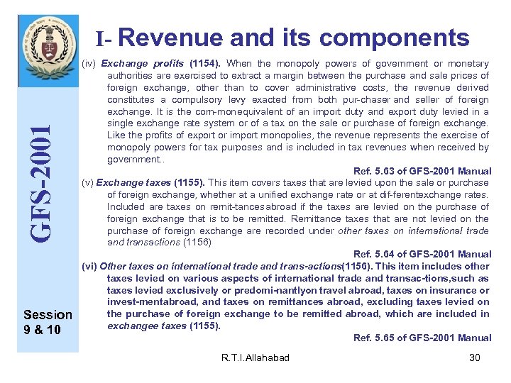GFS-2001 I- Revenue and its components Session 9 & 10 (iv) Exchange profits (1154).