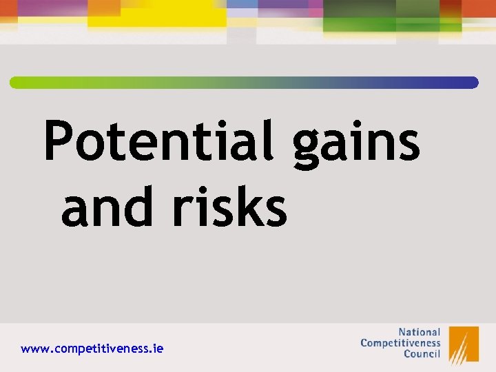Potential gains and risks www. competitiveness. ie 