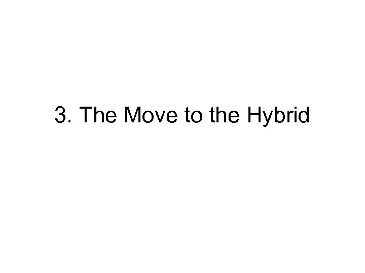 3. The Move to the Hybrid 