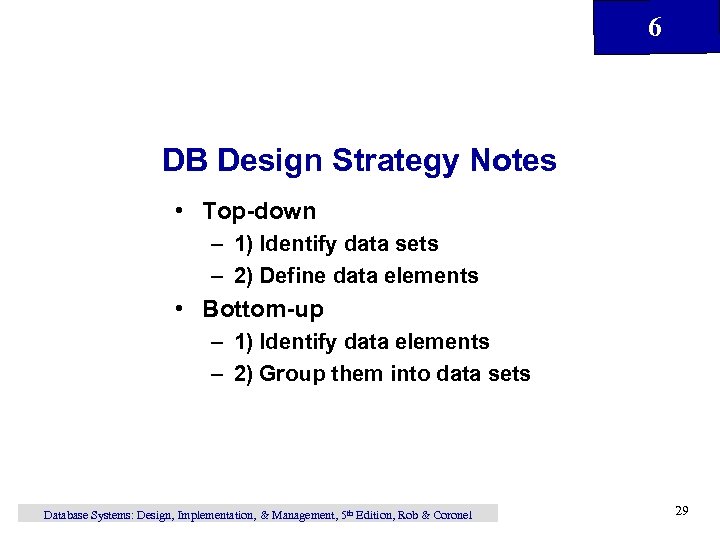 6 Chapter 6 Database Design Database Systems Design