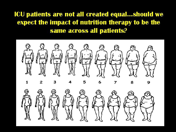 ICU patients are not all created equal…should we expect the impact of nutrition therapy