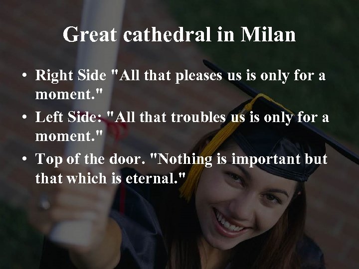 Great cathedral in Milan • Right Side 