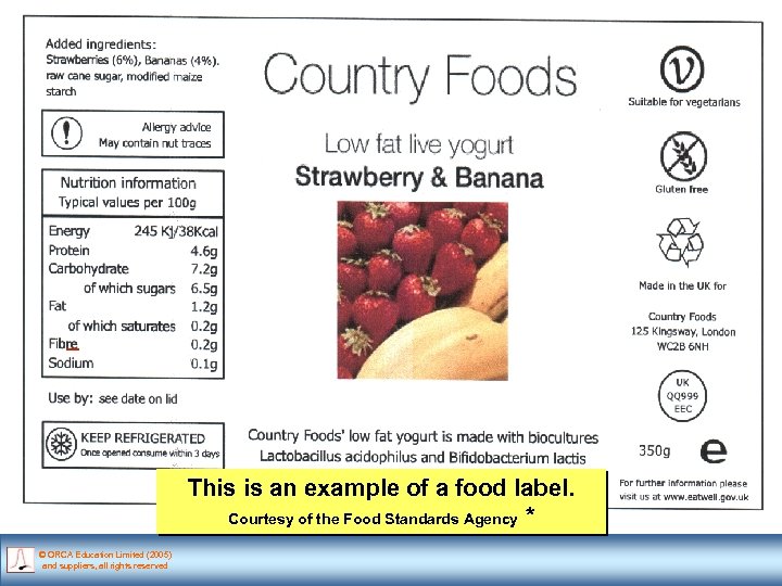  This is an example of a food label. Courtesy of the Food Standards