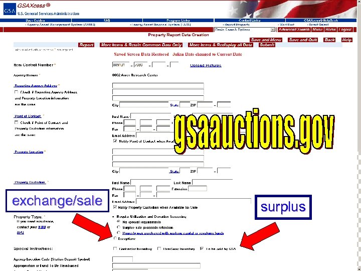 exchange/sale surplus 