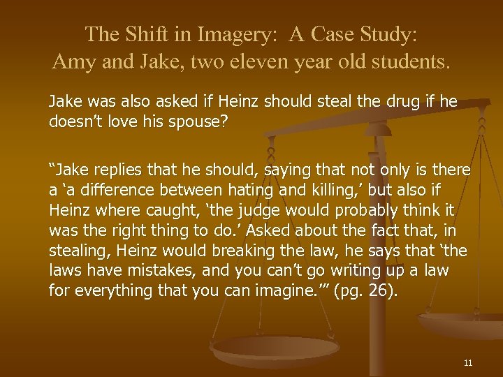 The Shift in Imagery: A Case Study: Amy and Jake, two eleven year old