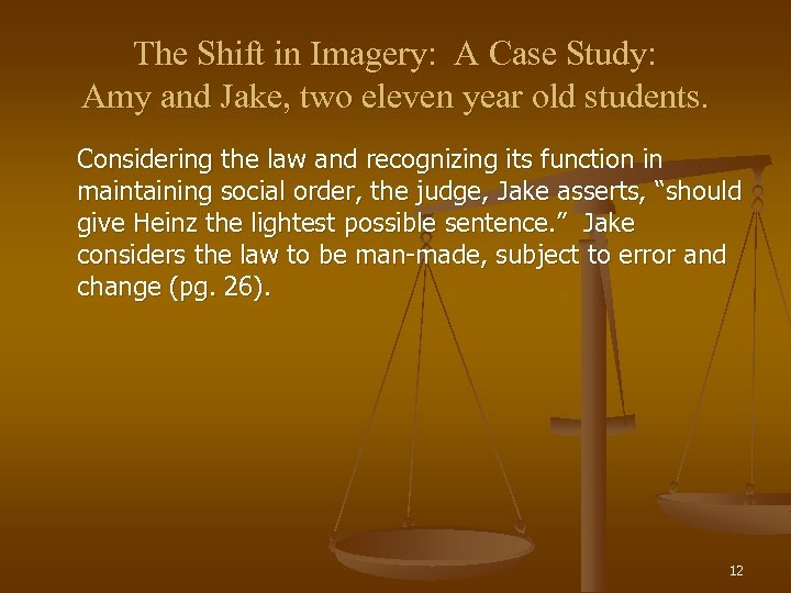 The Shift in Imagery: A Case Study: Amy and Jake, two eleven year old