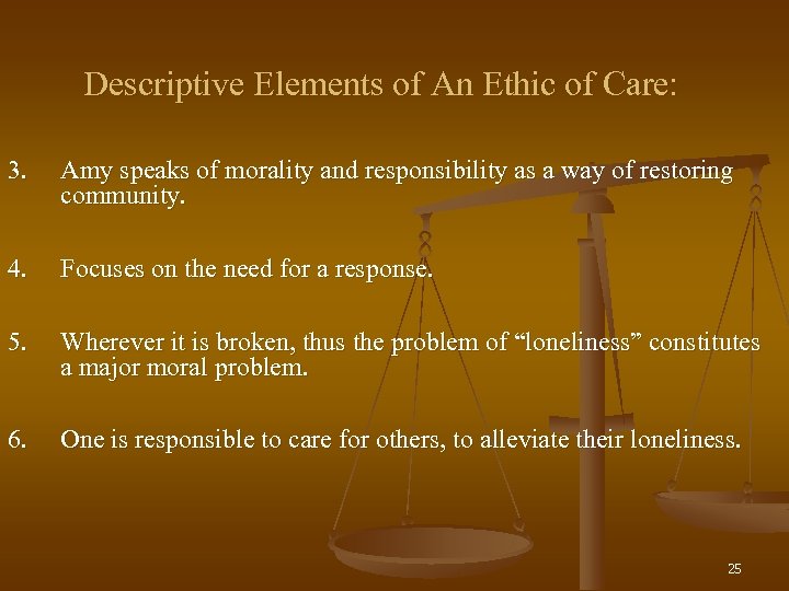 Descriptive Elements of An Ethic of Care: 3. Amy speaks of morality and responsibility