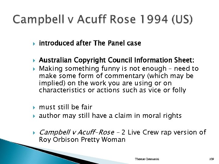  introduced after The Panel case Australian Copyright Council Information Sheet: Making something funny