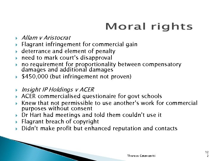  Allam v Aristocrat Flagrant infringement for commercial gain deterrance and element of penalty