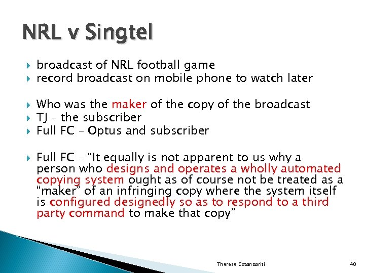 NRL v Singtel broadcast of NRL football game record broadcast on mobile phone to