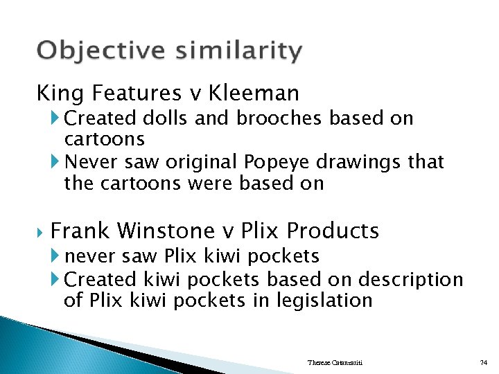 King Features v Kleeman Created dolls and brooches based on cartoons Never saw original