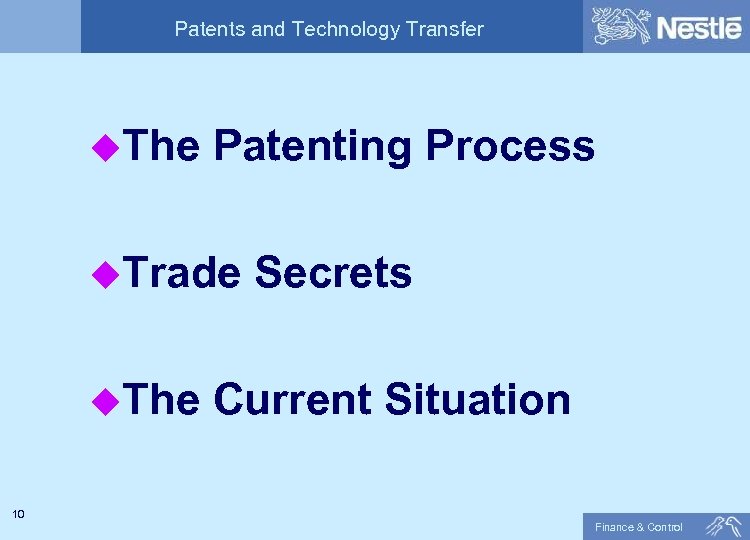 Patents and Technology Transfer u. The Patenting Process u. Trade u. The Secrets Current