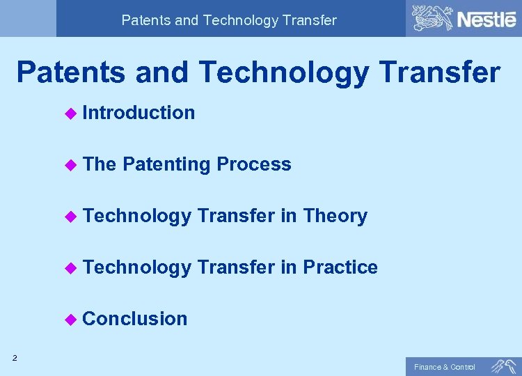 Patents and Technology Transfer u Introduction u The Patenting Process u Technology Transfer in