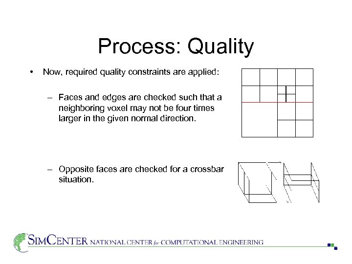 Process: Quality • Now, required quality constraints are applied: – Faces and edges are