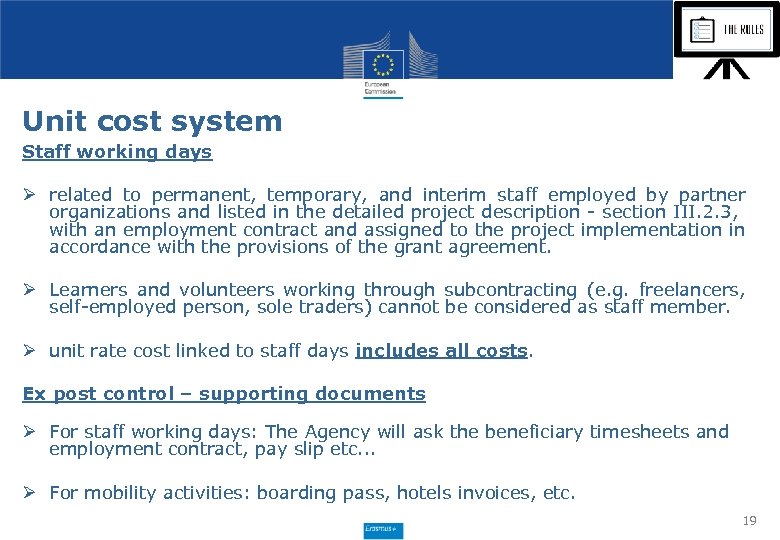 Unit cost system Staff working days Ø related to permanent, temporary, and interim staff