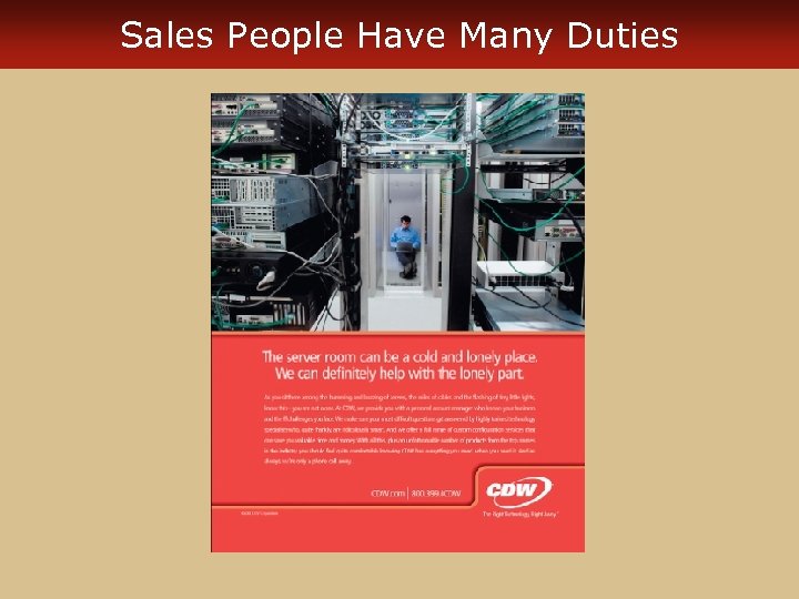 Sales People Have Many Duties 