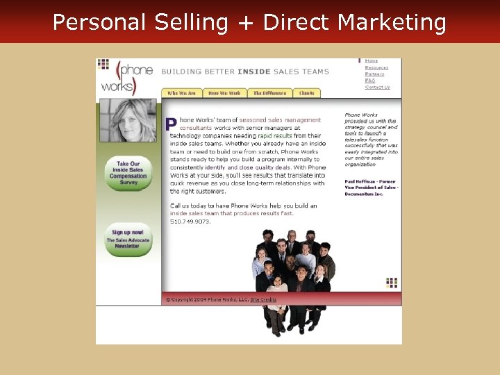Personal Selling + Direct Marketing 