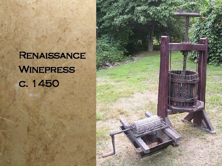 Renaissance Winepress c. 1450 