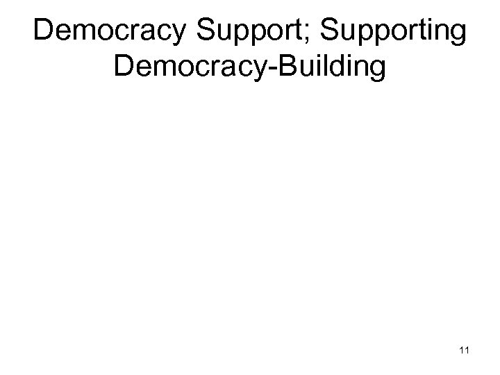 Democracy Support; Supporting Democracy-Building 11 