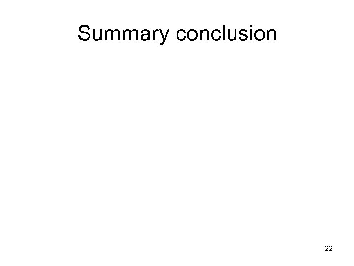 Summary conclusion 22 