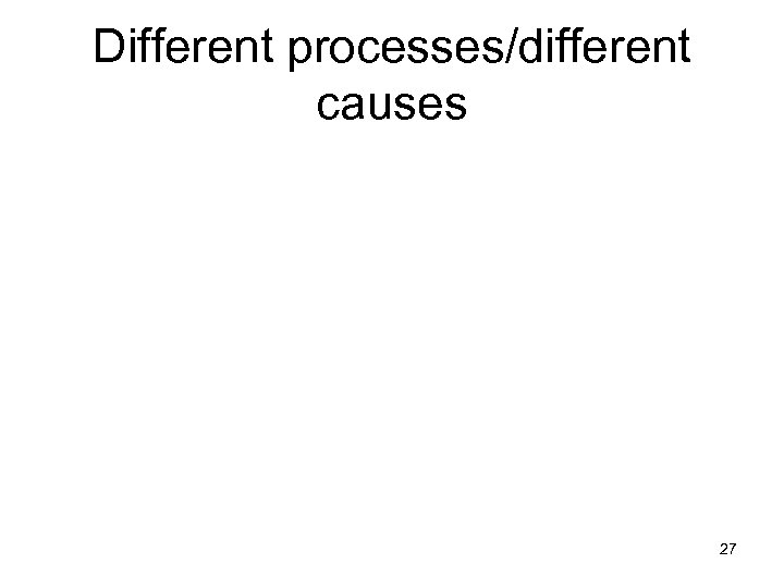 Different processes/different causes 27 