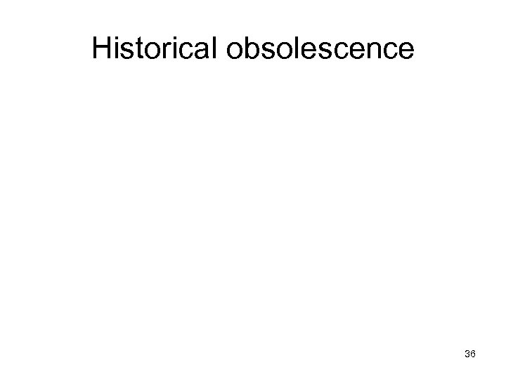 Historical obsolescence 36 