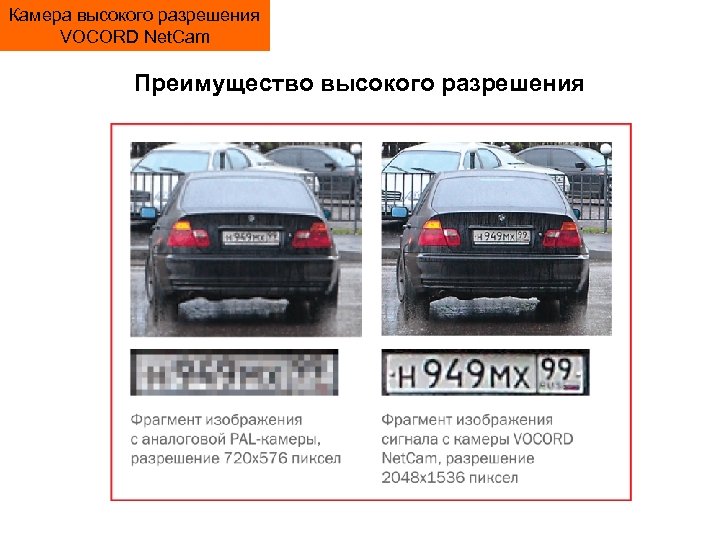 Камера высокого разрешения VOCORD Net. Cam Преимущество высокого разрешения 