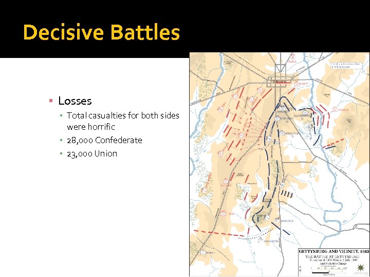 Decisive Battles ▪ Losses ▪ Total casualties for both sides were horrific ▪ 28,