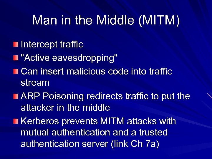 Man in the Middle (MITM) Intercept traffic 