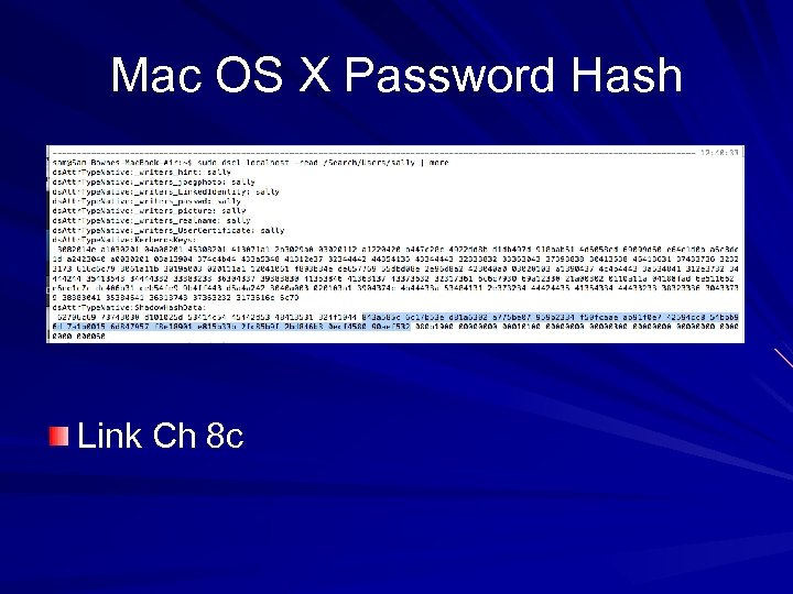 Mac OS X Password Hash Link Ch 8 c 