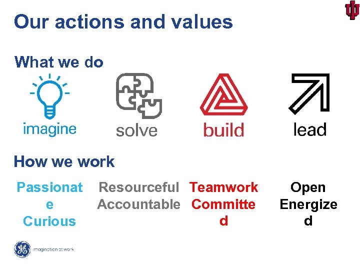 Our actions and values What we do How we work Passionat e Curious Resourceful