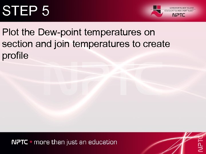 STEP 5 Plot the Dew-point temperatures on section and join temperatures to create profile