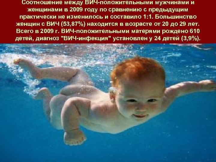 Соотношение между ВИЧ-положительными мужчинами и женщинами в 2009 году по сравнению с предыдущим практически