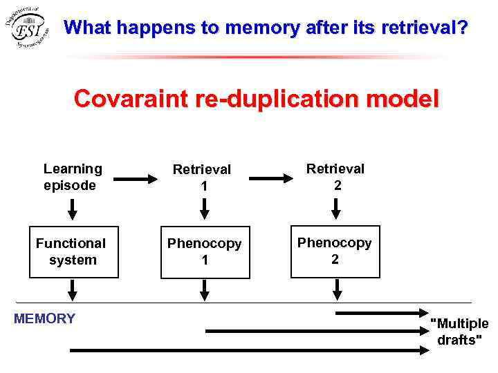 What happens to memory after its retrieval? Covaraint re-duplication model Learning episode Retrieval 1