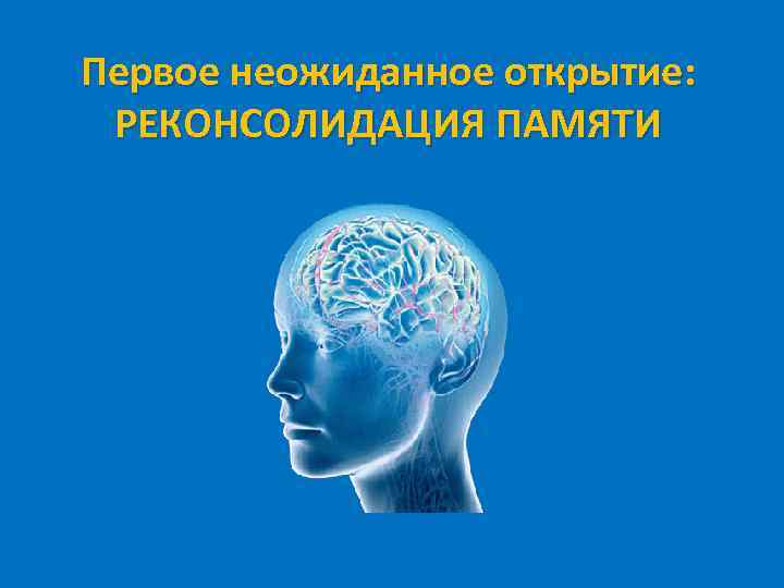 Первое неожиданное открытие: РЕКОНСОЛИДАЦИЯ ПАМЯТИ 