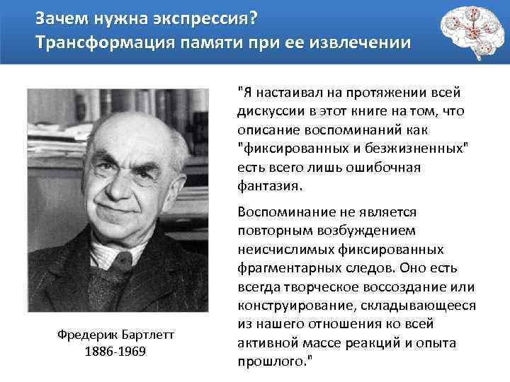 Зачем нужна экспрессия? Трансформация памяти при ее извлечении 