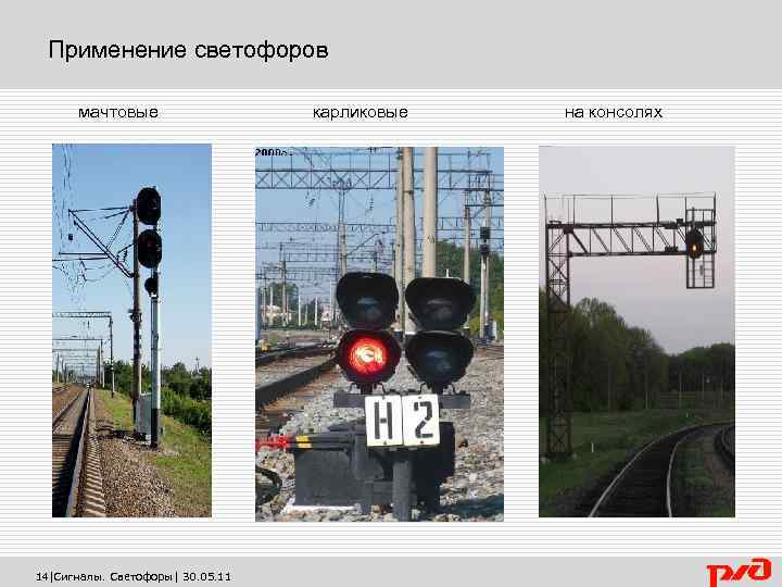 Применение светофоров мачтовые 14|Сигналы. Светофоры| 30. 05. 11 карликовые на консолях 