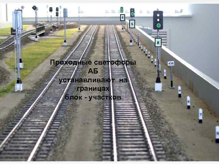 4 6 8 Проходные светофоры АБ устанавливают на границах блок - участков 