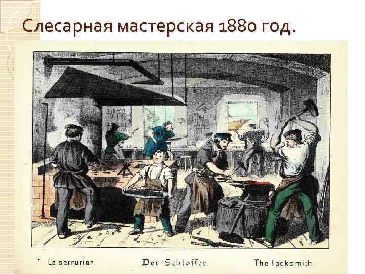 Слесарная мастерская 1880 год. 