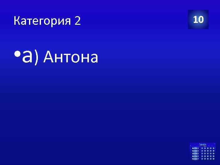 Категория 2 • а) Антона 10 