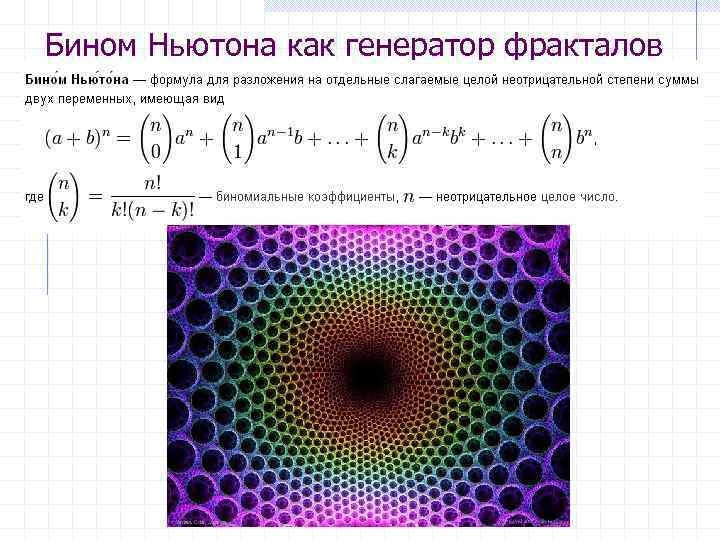 Бином Ньютона как генератор фракталов 