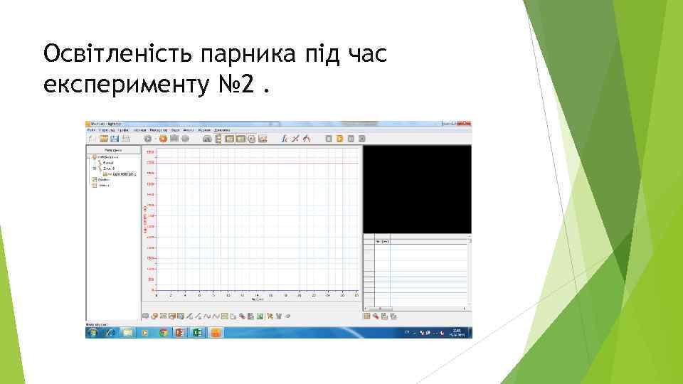 Освітленість парника під час експерименту № 2. 