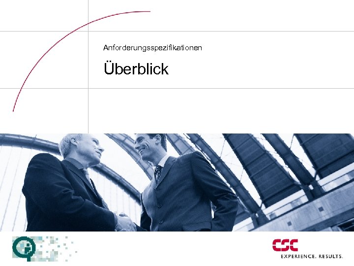Anforderungsspezifikationen Überblick 
