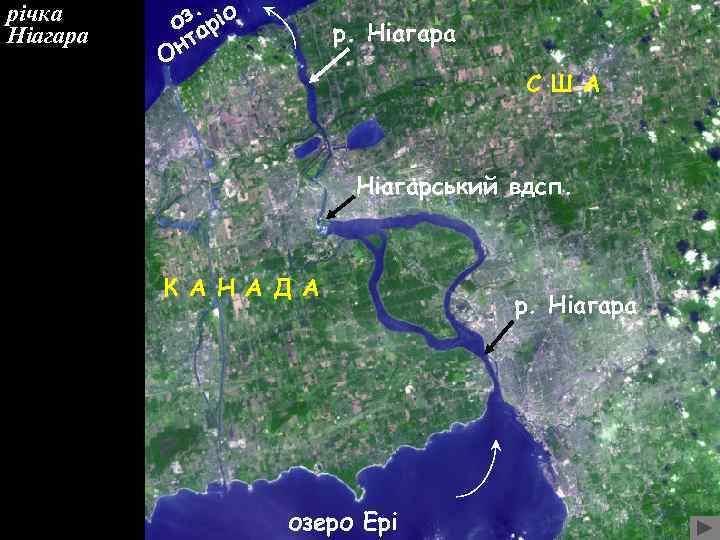 річка Ніагара . оз аріо нт О р. Ніагара С Ш А Ніагарський вдсп.