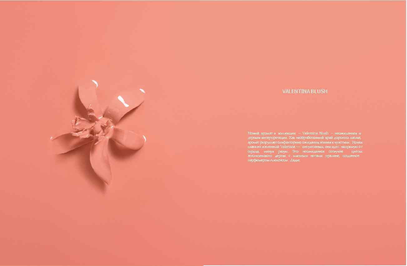 VALENTINA BLUSH Новый аромат в коллекции — Valentina Blush — неожиданная и дерзкая интерпретация.