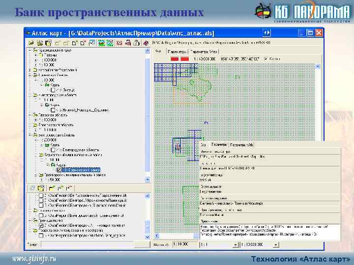 Банк пространственных данных Технология «Атлас карт» 