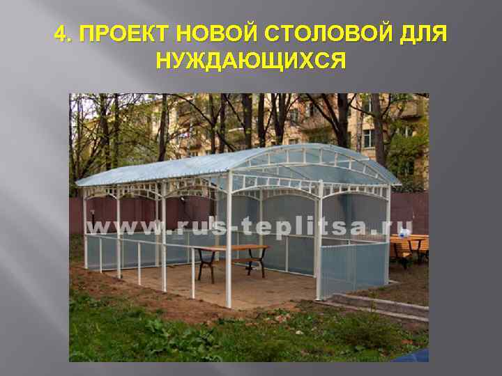 4. ПРОЕКТ НОВОЙ СТОЛОВОЙ ДЛЯ НУЖДАЮЩИХСЯ 