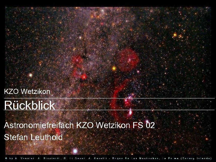 KZO Wetzikon Rückblick Astronomiefreifach KZO Wetzikon FS 02 Stefan Leuthold 