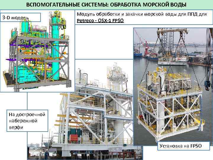 ВСПОМОГАТЕЛЬНЫЕ СИСТЕМЫ: ОБРАБОТКА МОРСКОЙ ВОДЫ 3 -D модель Модуль обработки и закачки морской воды