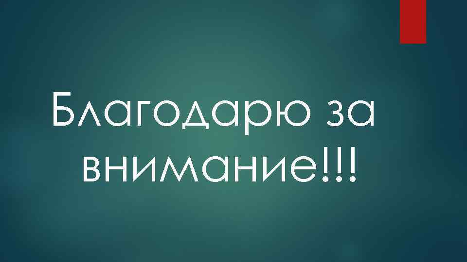 Благодарю за внимание!!! 